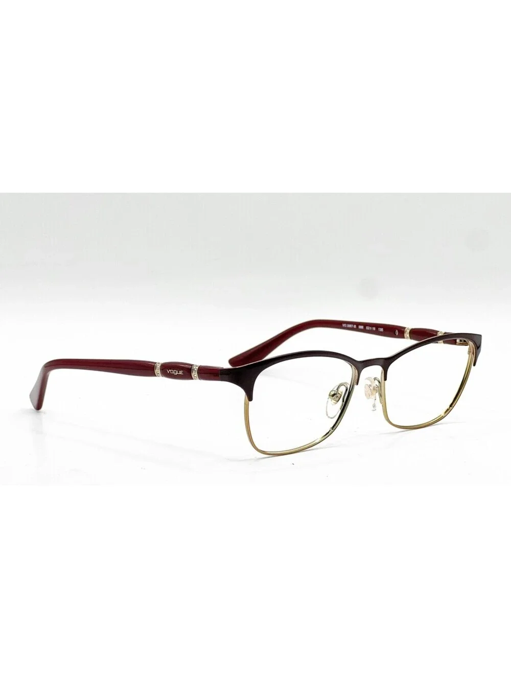 Vogue VO 3987-B 986 Top Bordeaux Pale Gold Cat Eye Eyeglass Frames 52-16